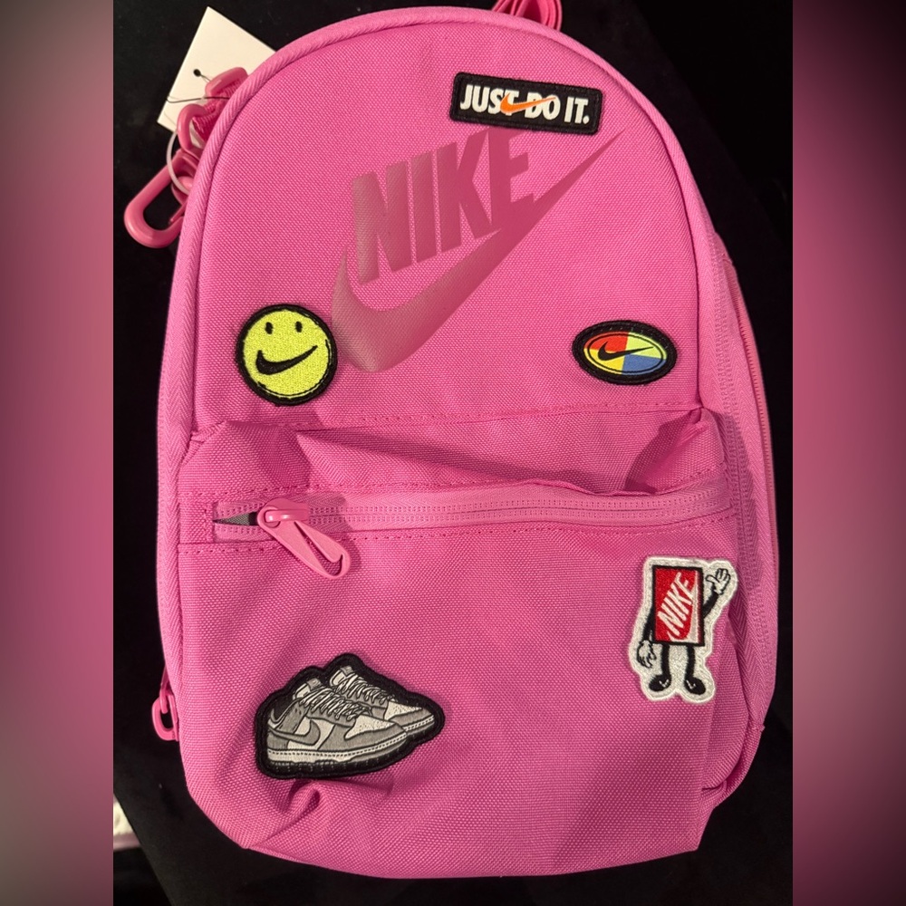 Nike Kids Pink Backpack with Fun Patches